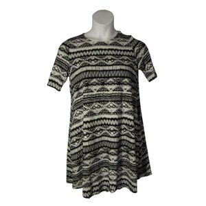 Agnes & Dora S Black White Leggings Material A-Line Dress Tunic Stretch POCKETS